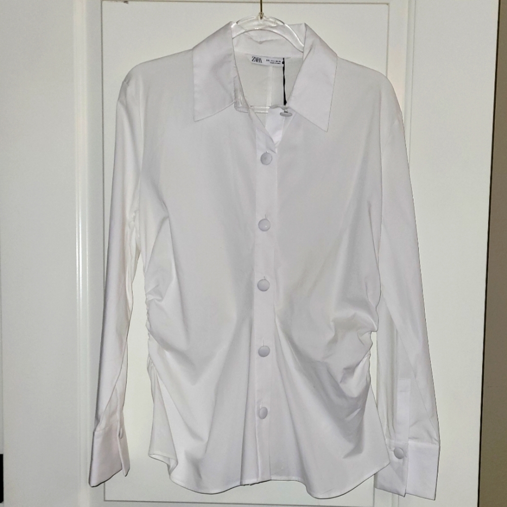 Zara White Poplin Shirt